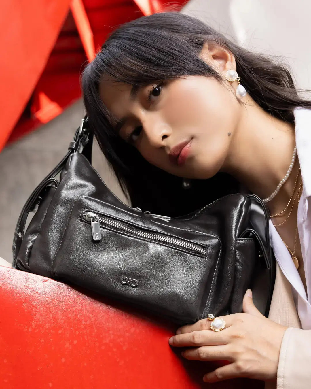 EVERYDAY CITY MINI BAG IN OBSIDIAN GREY - The Sophia Label