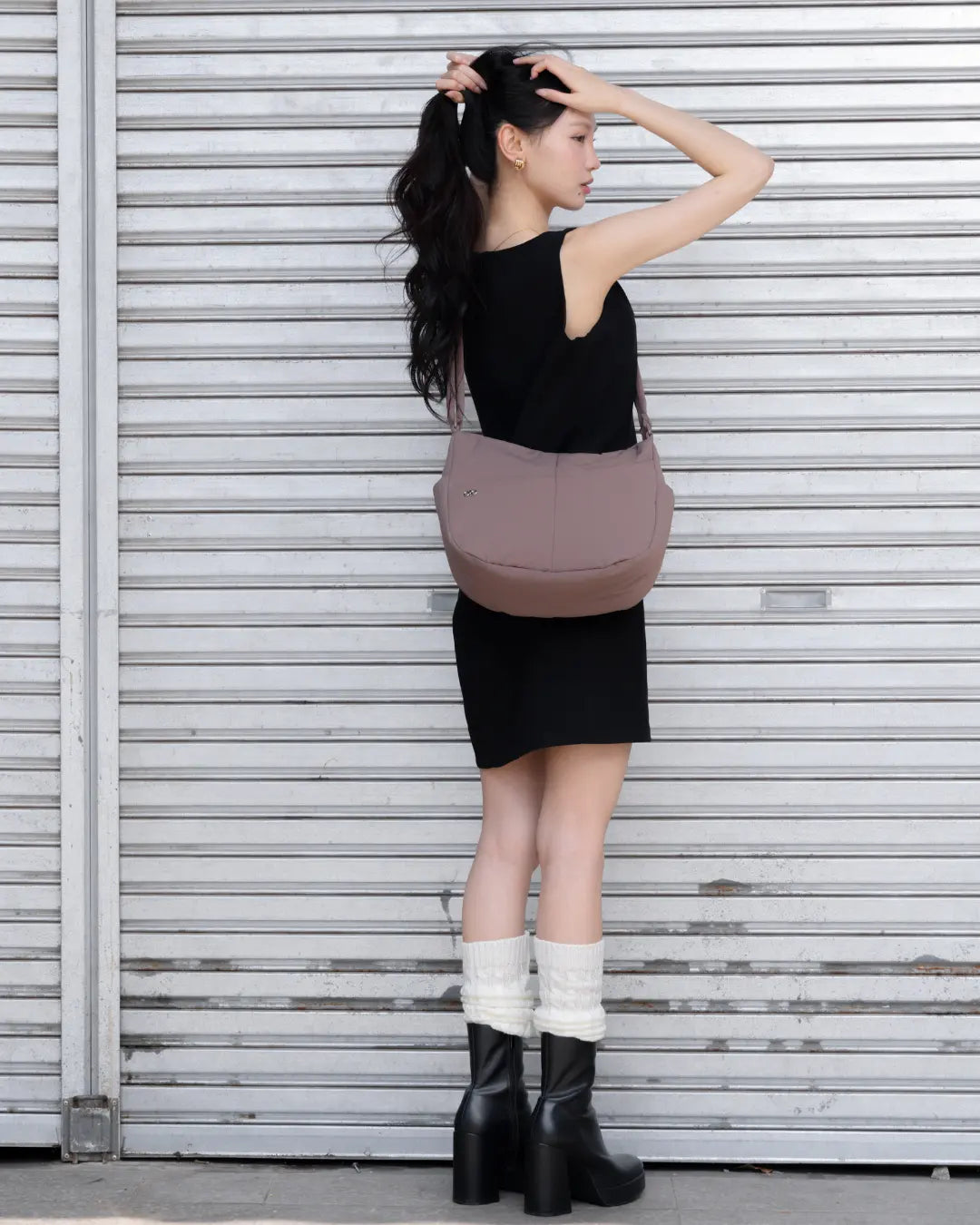 SIGNATURE POCKET CROSSBODY BAG IN POSH TAUPE TSL Singapore