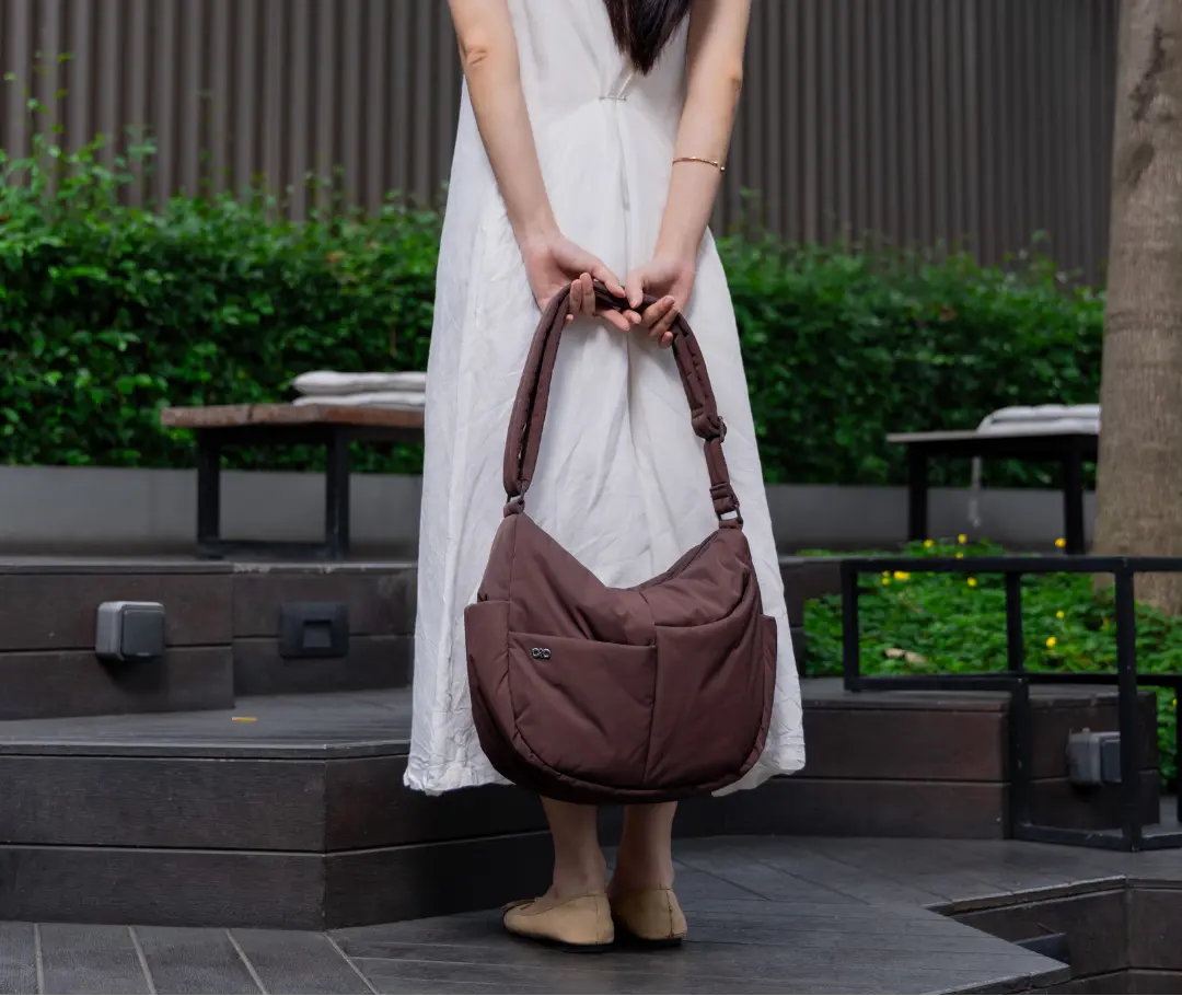 SIGNATURE POCKET CROSSBODY BAG IN POSH CHOCO TSL Singapore