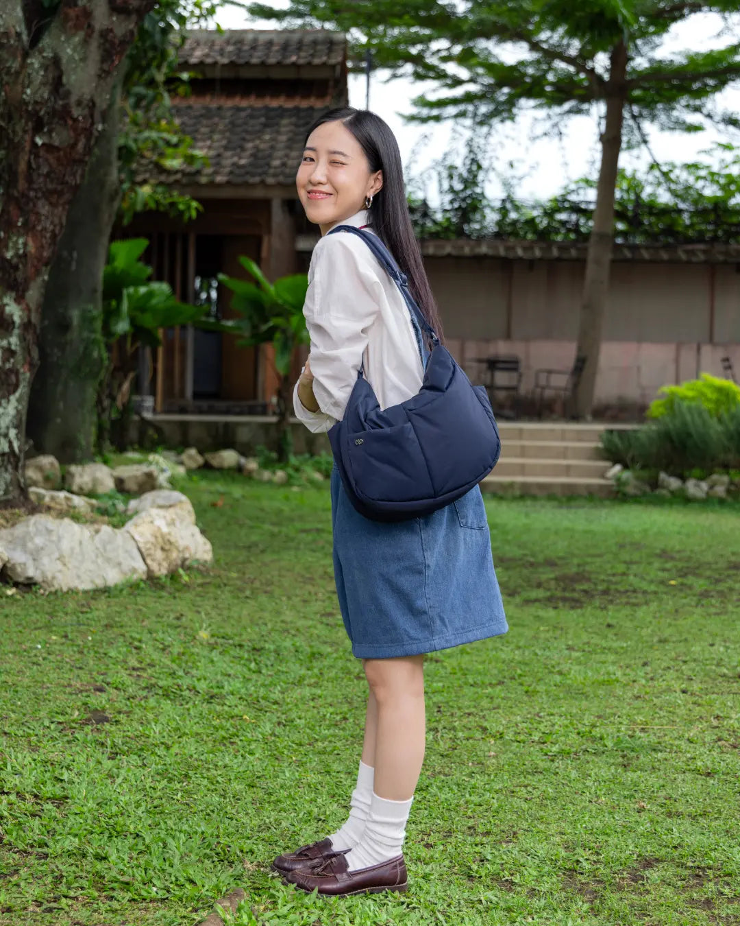 SIGNATURE POCKET CROSSBODY BAG IN POSH MIDNIGHT TSL Singapore