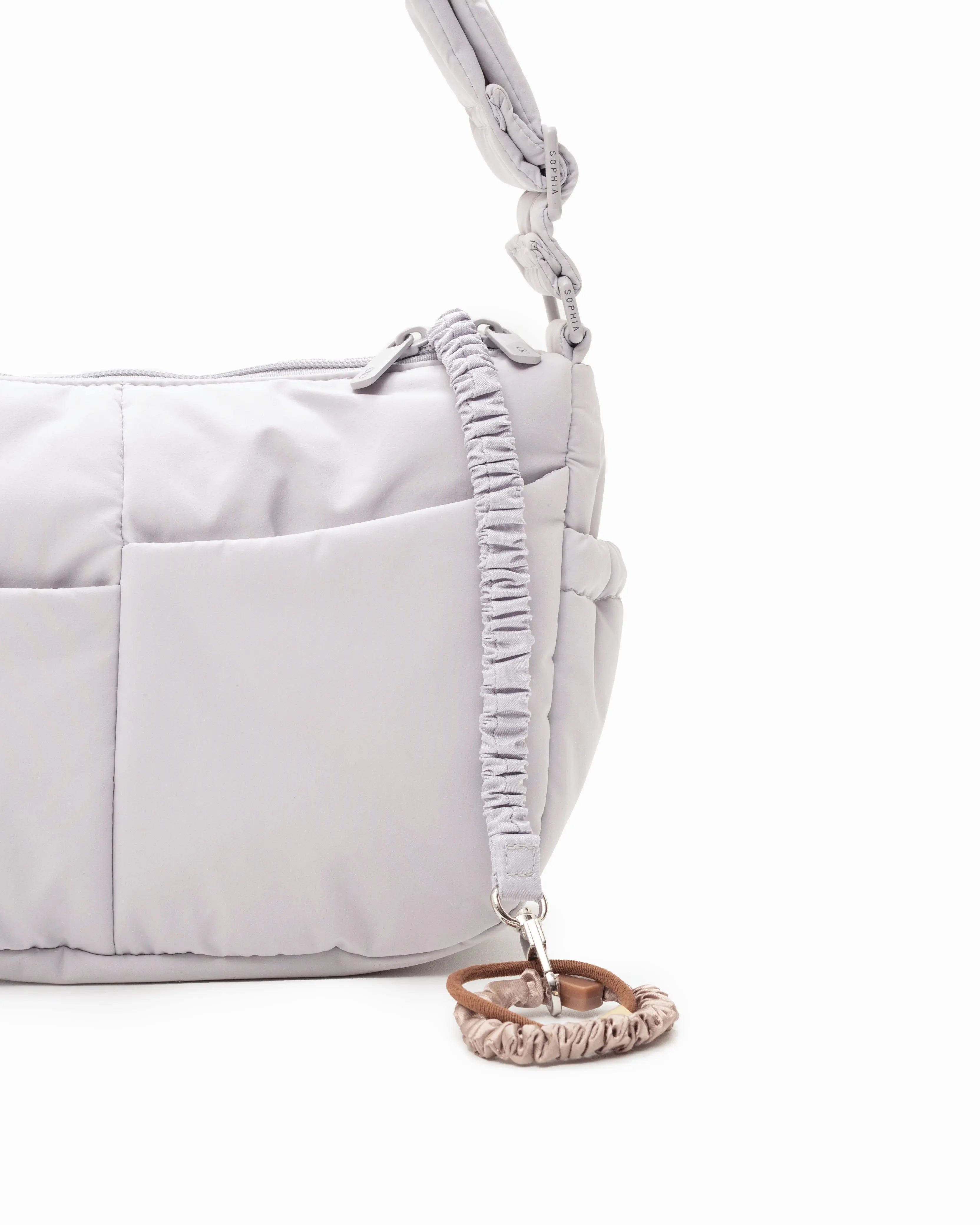 MINI SIGNATURE POCKET CROSSBODY BAG IN COSY LUXE DOVE GREY
