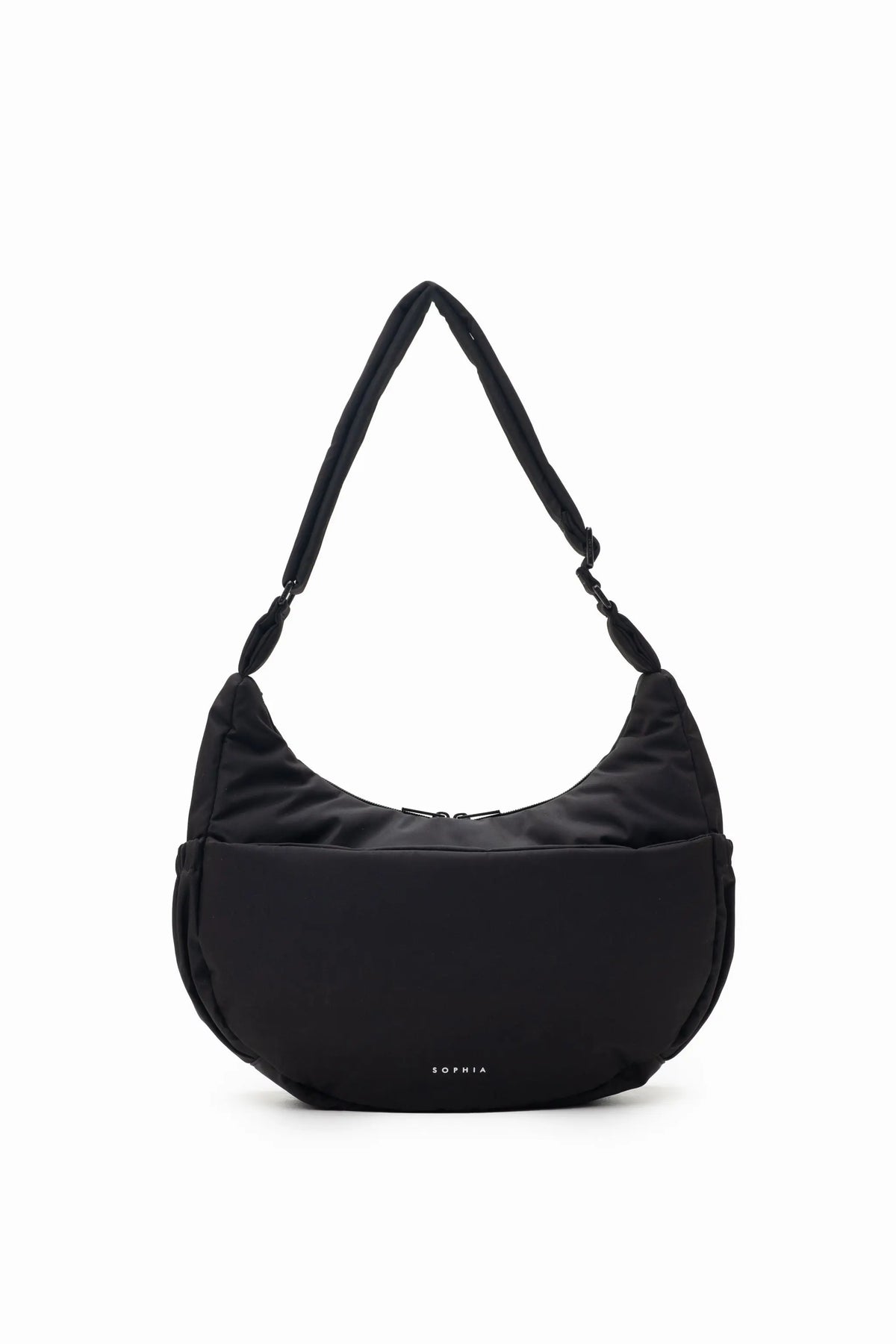 COSY LUXE L CRESCENT BAG 2.0 IN JET BLACK