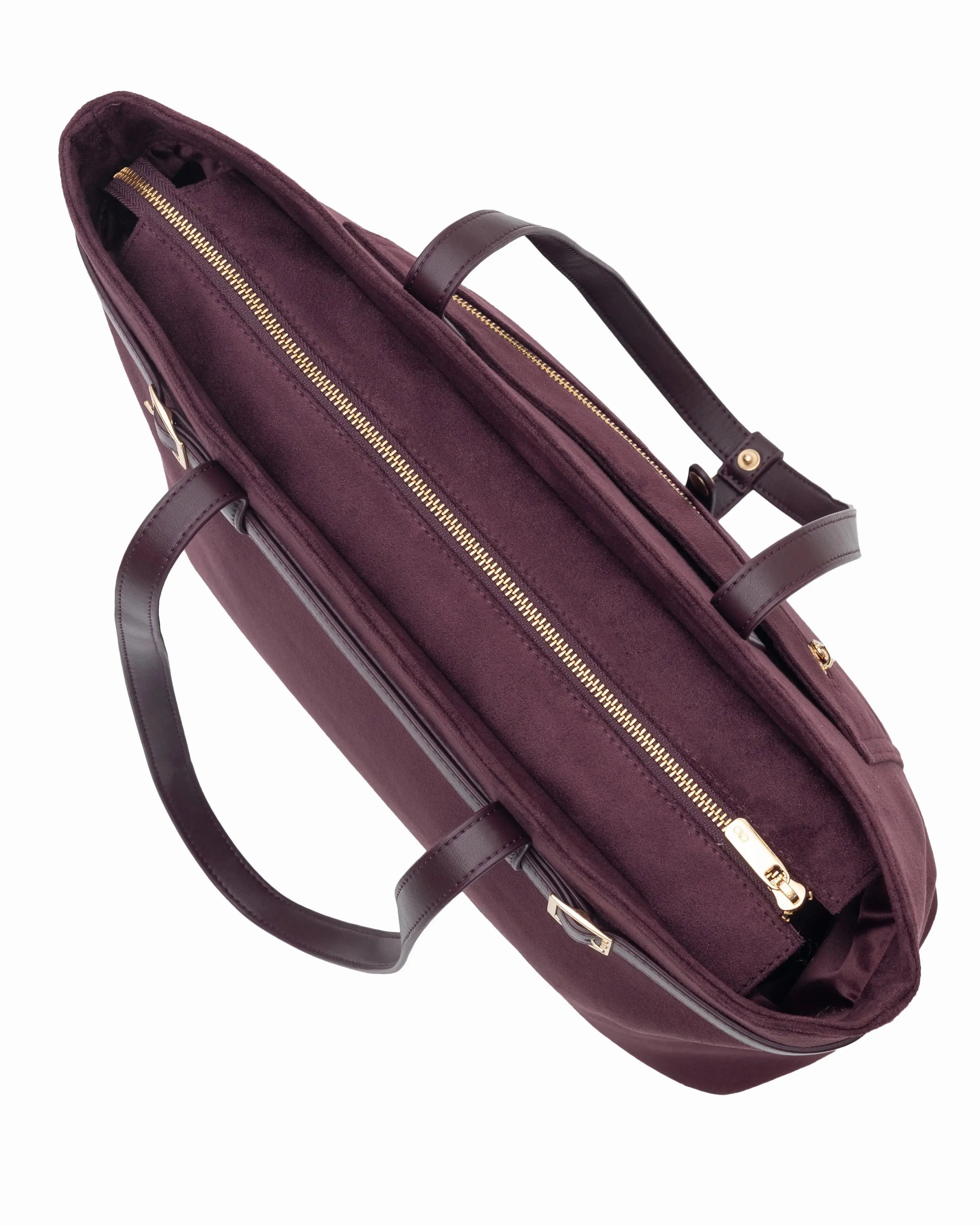 VALENTINA SUEDE TOTE BAG IN BURGUNDY TSL Singapore