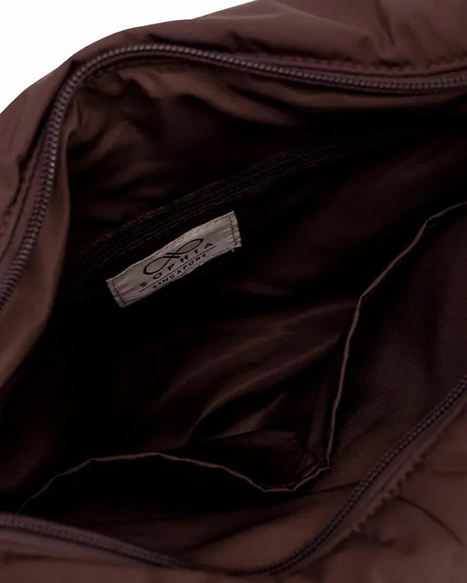SIGNATURE POCKET CROSSBODY BAG IN POSH CHOCO TSL Singapore
