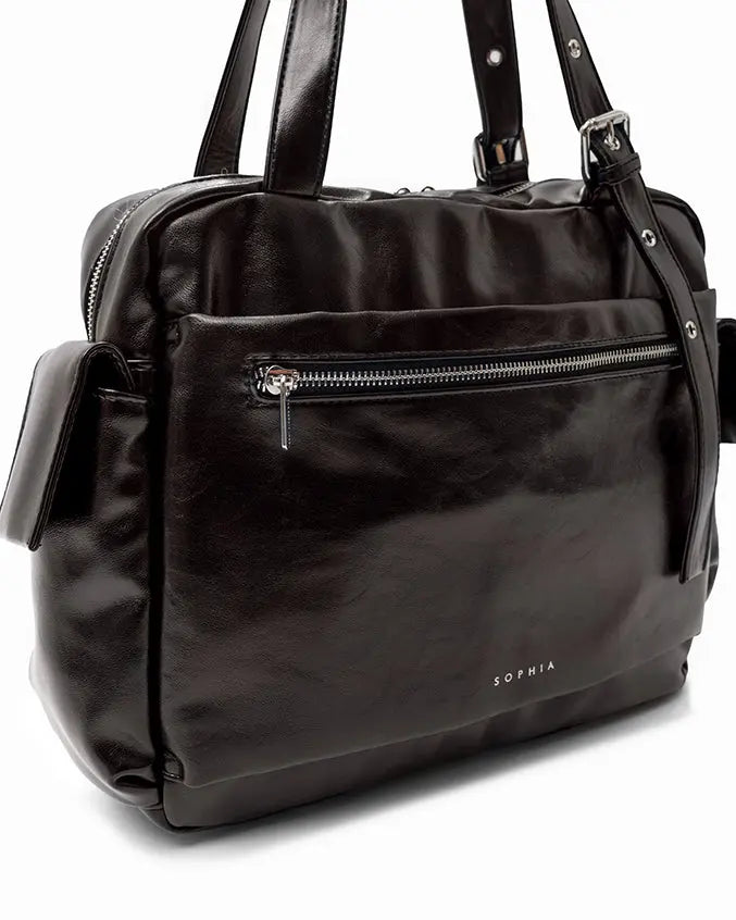 The Sophia Label - EVERYDAY CITY TOTE BAG IN ESPRESSO BROWN