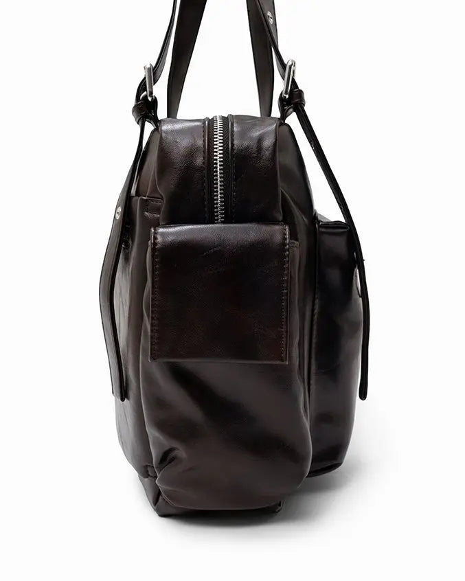 The Sophia Label - EVERYDAY CITY TOTE BAG IN ESPRESSO BROWN