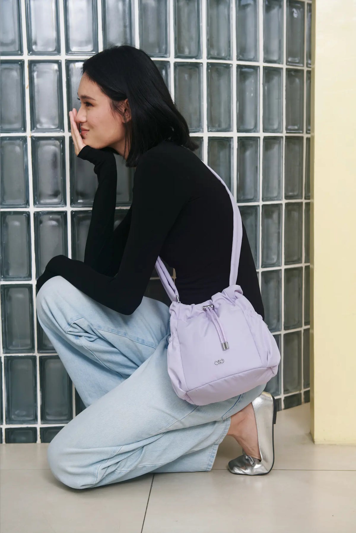 MINI COSY LUXE BUCKET BAG IN LILAC