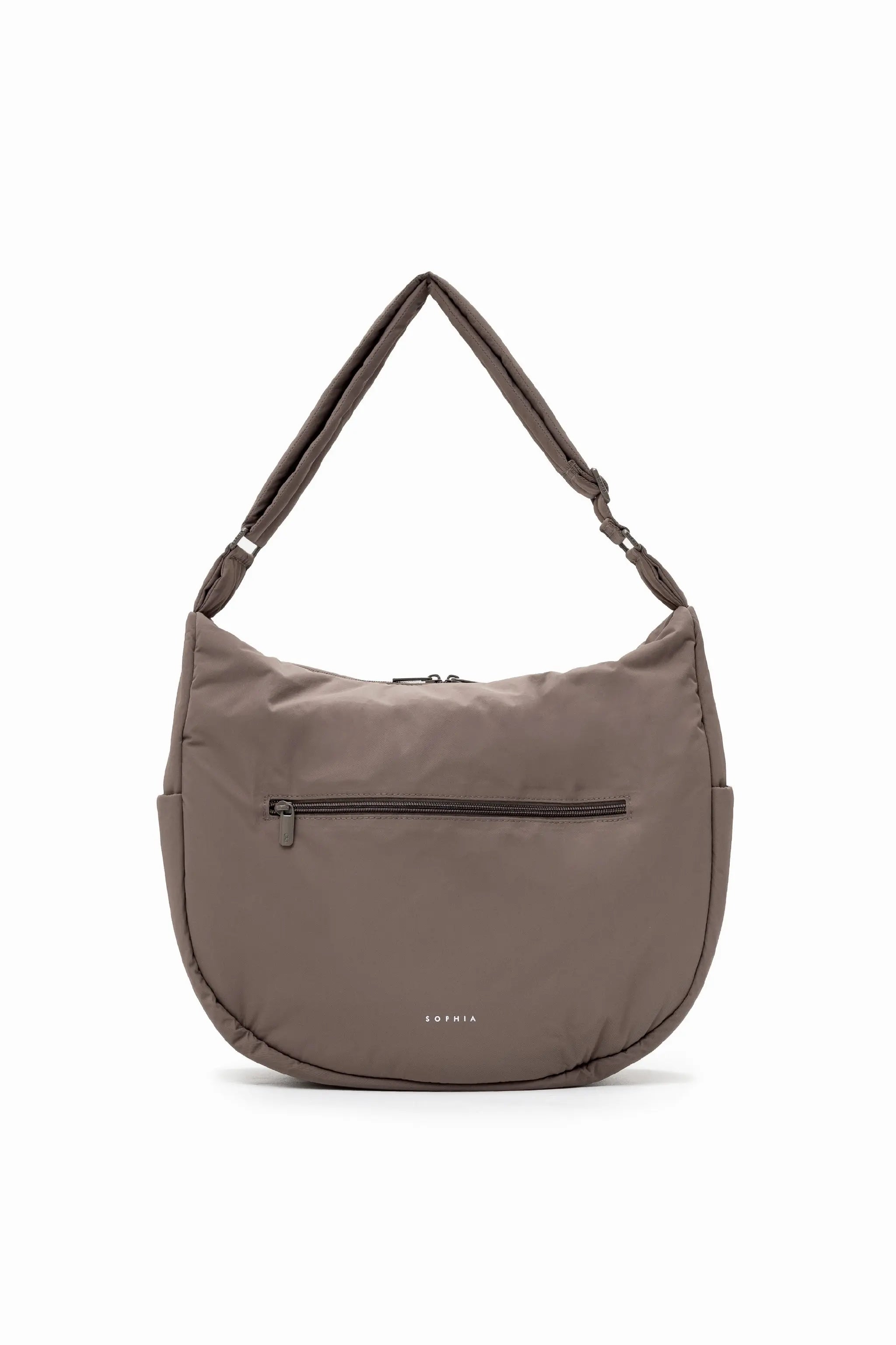 XL SIGNATURE POCKET CROSSBODY BAG IN TAUPE