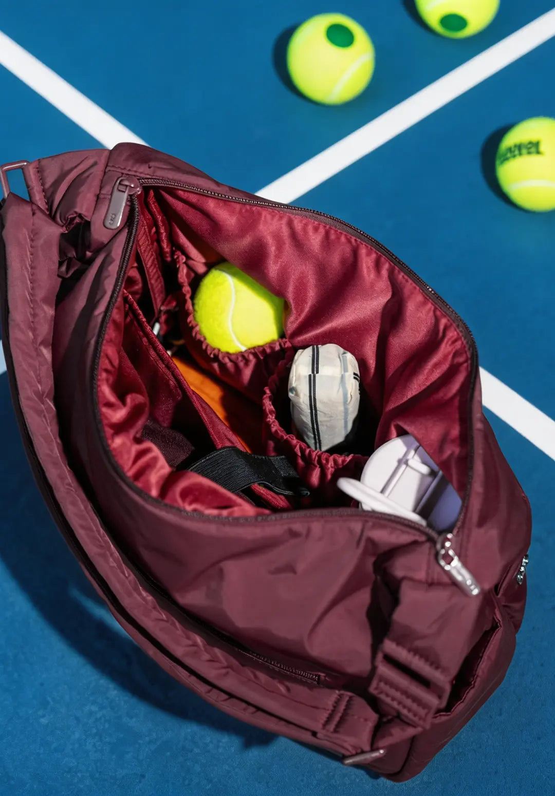 XL SIGNATURE POCKET CROSSBODY BAG IN WINE 