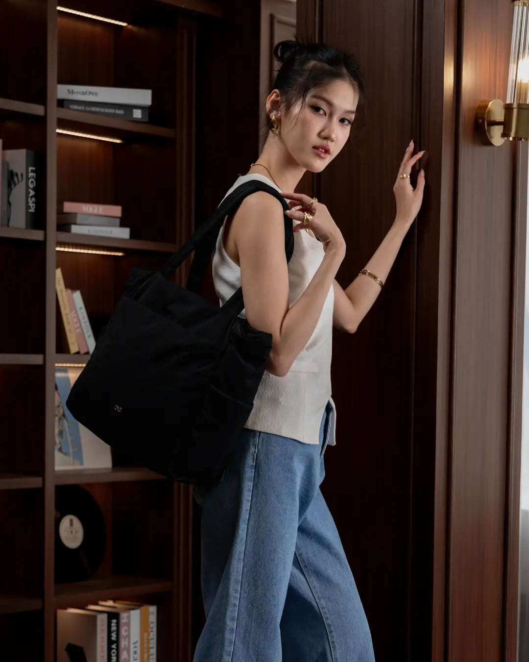 POSH TOTE BAG IN JET BLACK TSL Singapore