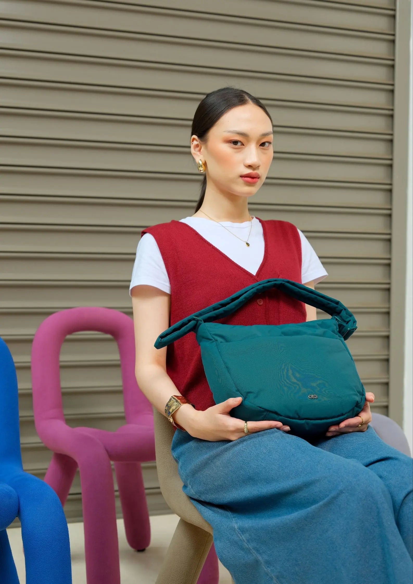 POSH PUFFY CROSSBODY BAG IN OASIS The Sophia Label