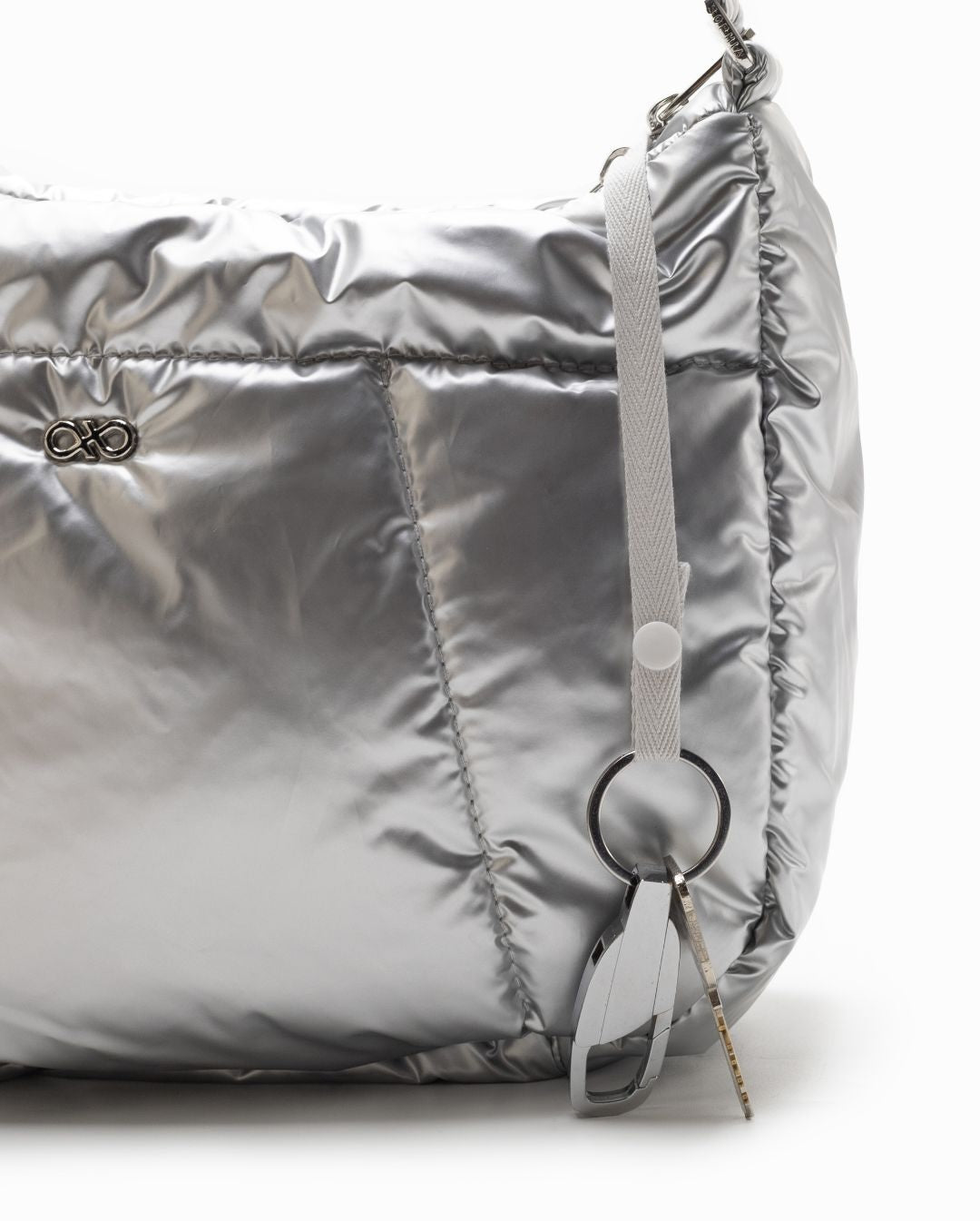 GLAM PUFFY CROSSBODY BAG IN CHROME