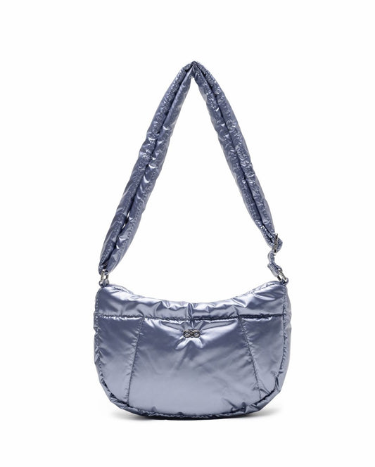 MINI GLAM PUFFY CROSSBODY BAG IN TITANIUM