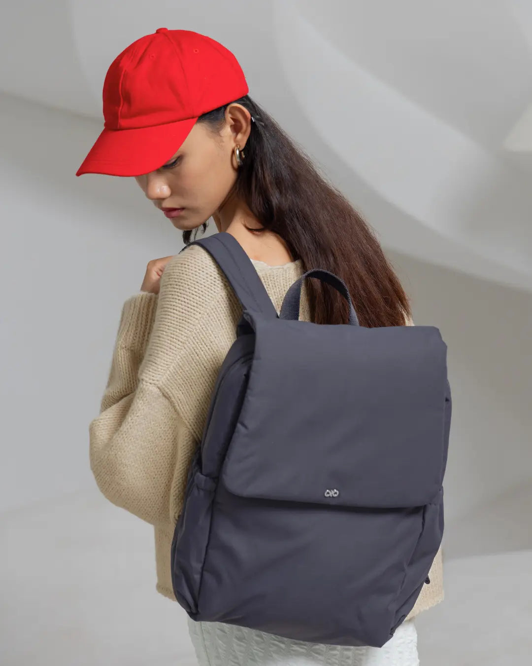 COSY LUXE UTILITY BACKPACK IN CHARCOAL TSL Singapore