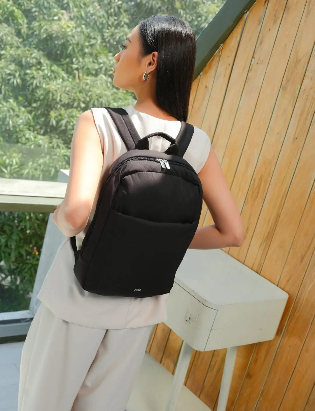 COSY LUXE COMMUTER BACKPACK IN JET BLACK The Sophia Label