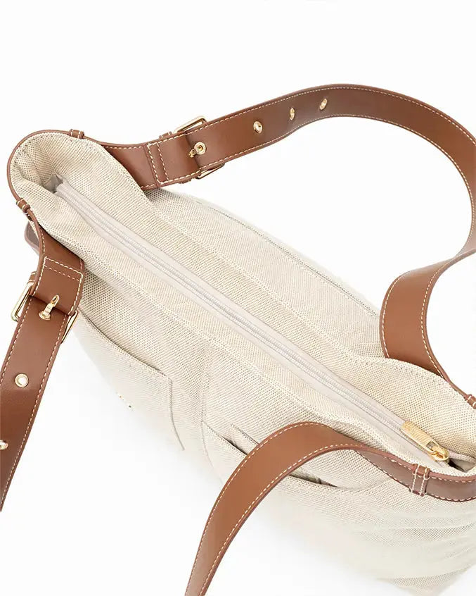 CALLY CANVAS SIGNATURE POCKET TOTE BAG - The Sophia Label