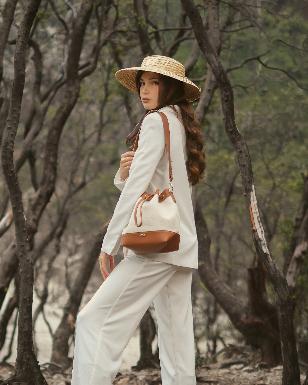 CALLY CANVAS BUCKET BAG