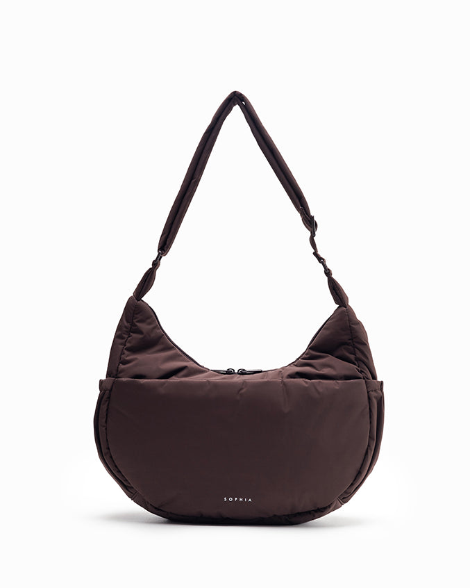 L POSH CRESCENT BAG IN CHOCO