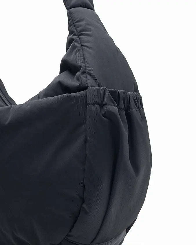 XL POSH CRESCENT BAG IN JET BLACK TSL Singapore