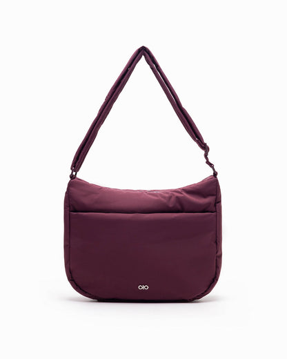 POSH PUFFY CROSSBODY BAG IN WINE