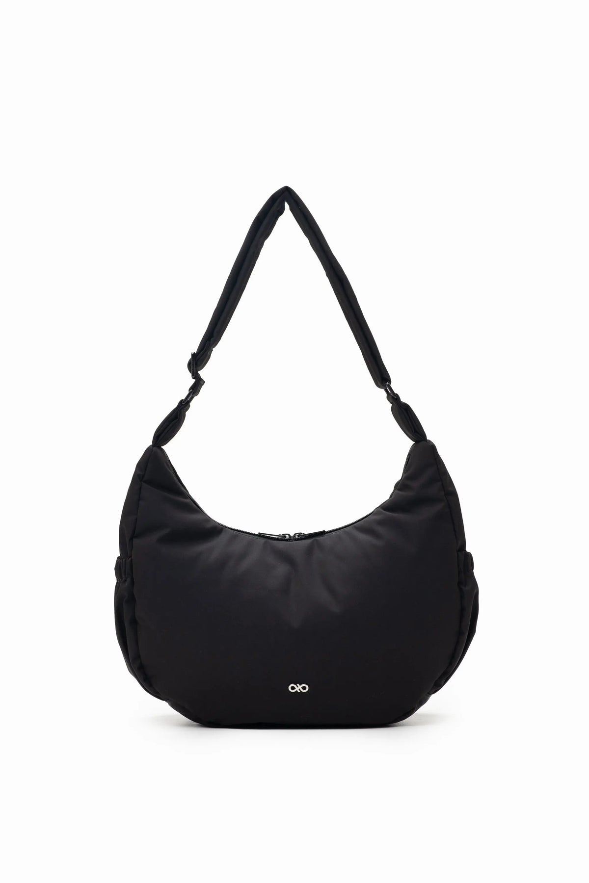 COSY LUXE L CRESCENT BAG 2.0 IN JET BLACK 