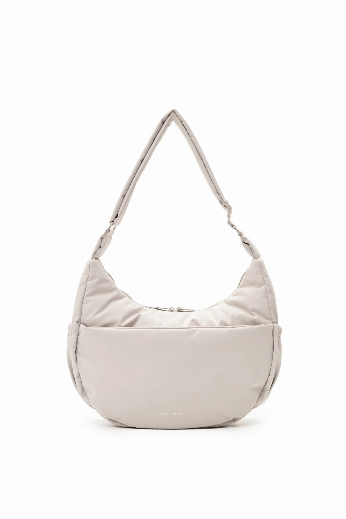 COSY LUXE L CRESCENT BAG 2.0 IN DOVE GREY 