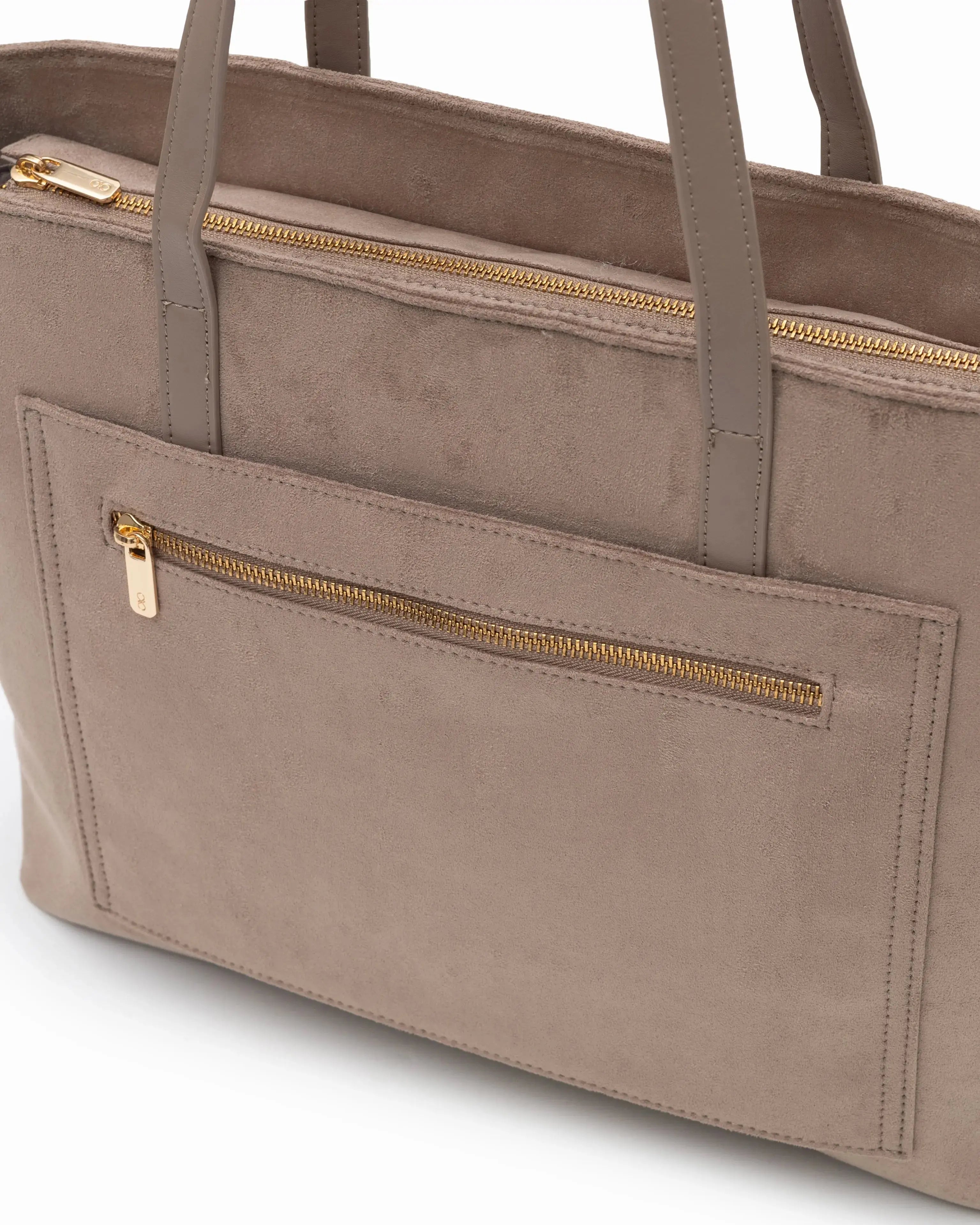 VALENTINA SUEDE TOTE BAG IN DUNE TSL Singapore