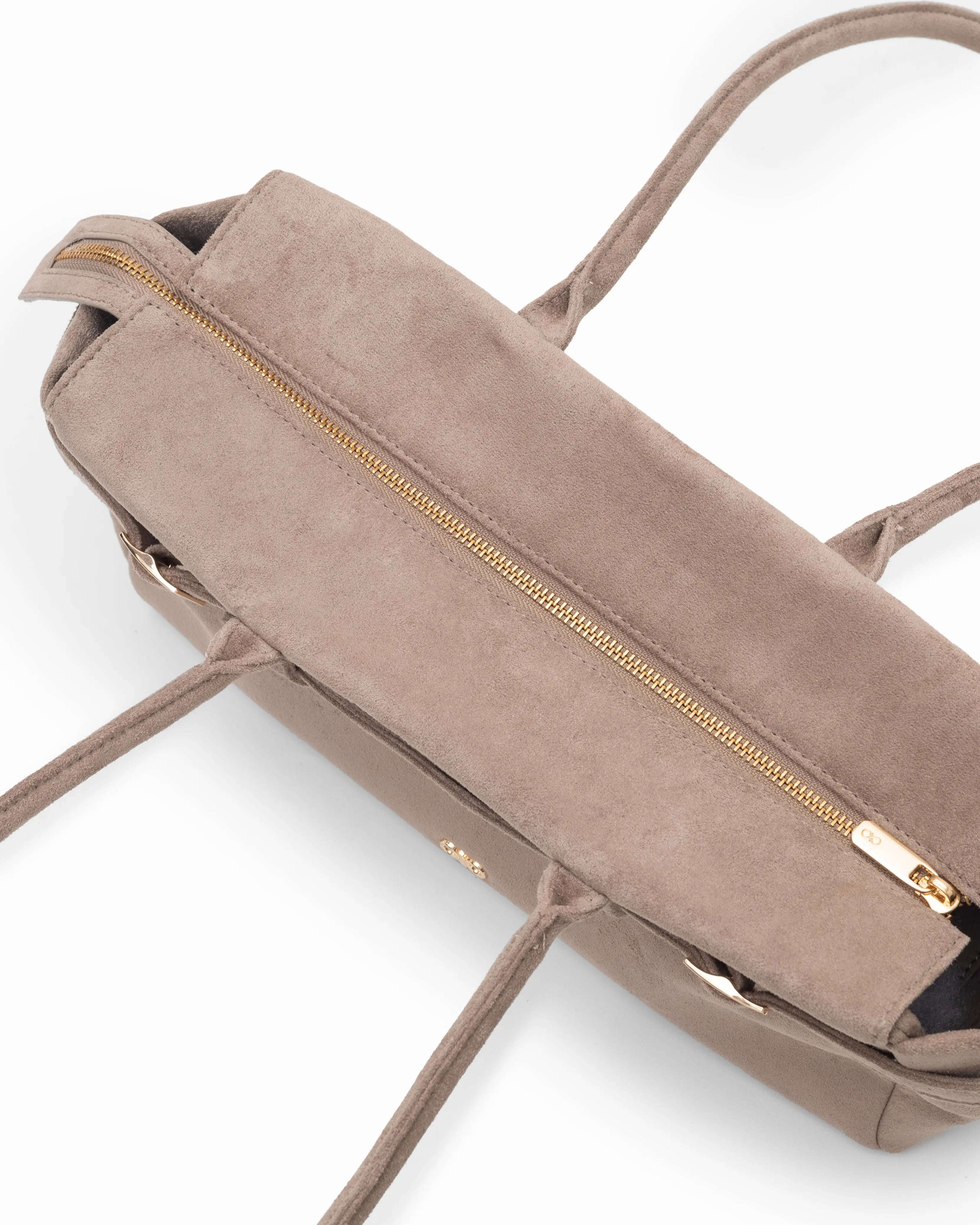 VALENTINA SUEDE BAGUETTE BAG IN DUNE TSL Singapore