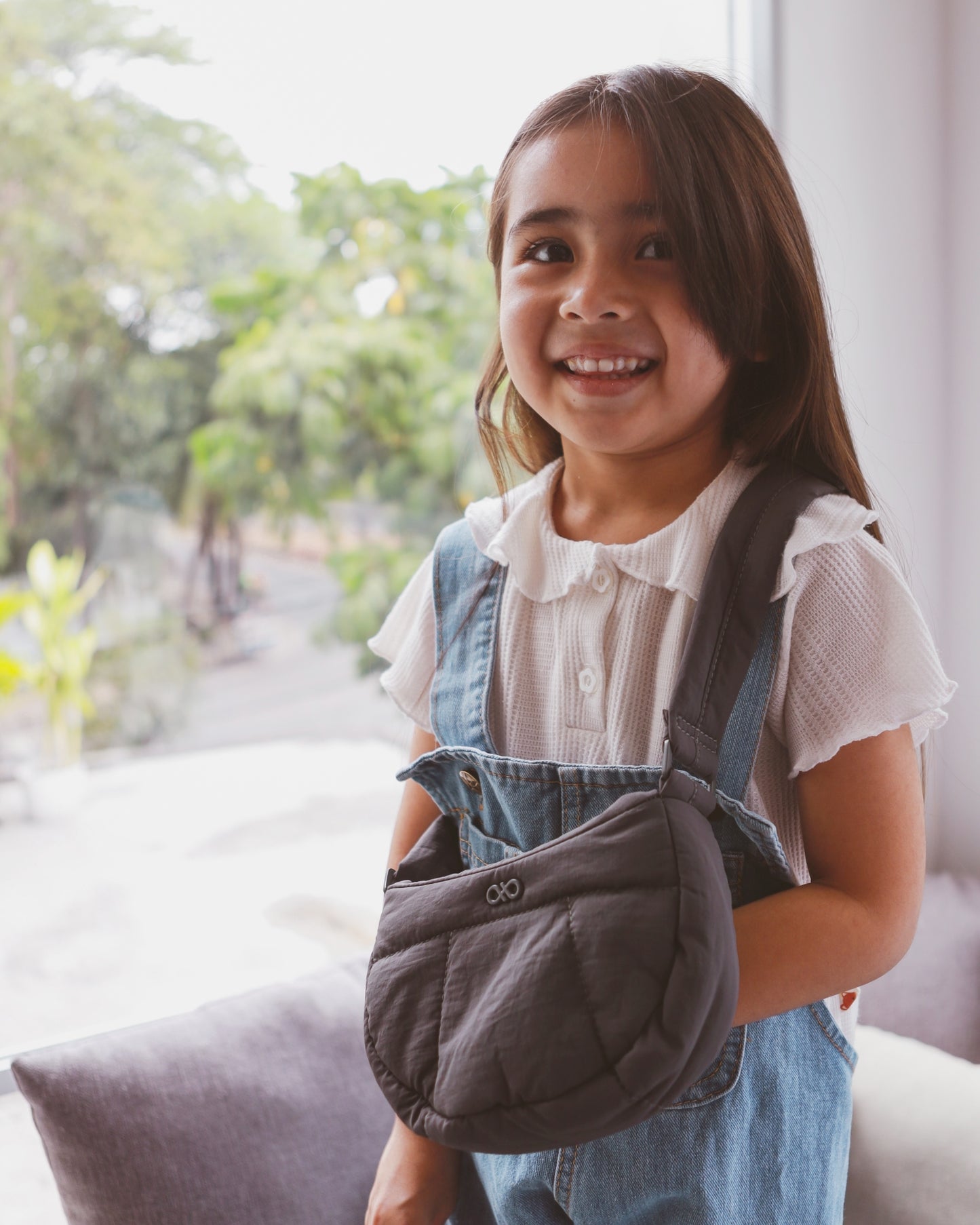 MICRO COSY PUFFY CROSSBODY BAG IN SMOKEY (S)