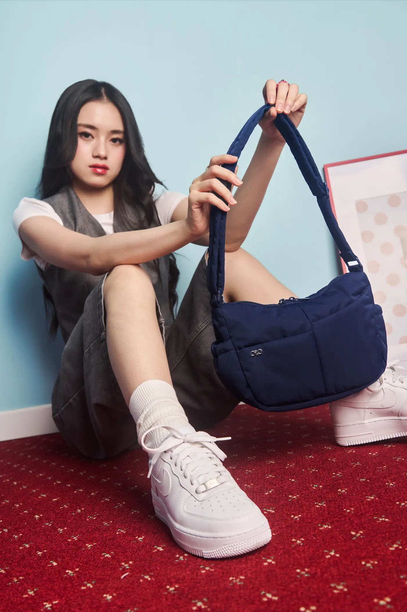 MINI SIGNATURE POCKET CROSSBODY BAG IN POSH MIDNIGHT 