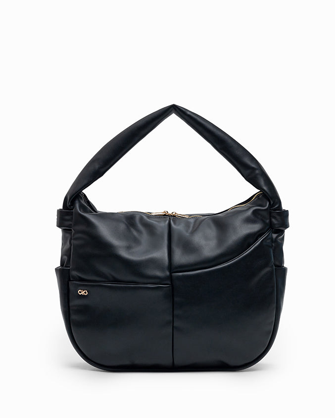 SIGNATURE POCKET SLOUCHY HOBO IN BLACK