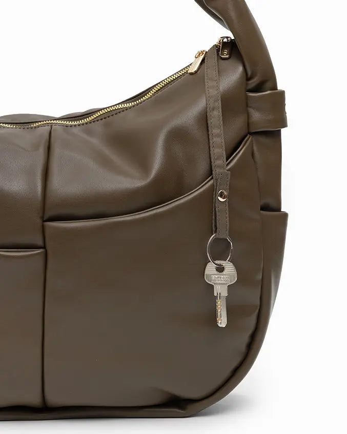 SIGNATURE POCKET SLOUCHY HOBO IN OLIVE TSL Singapore