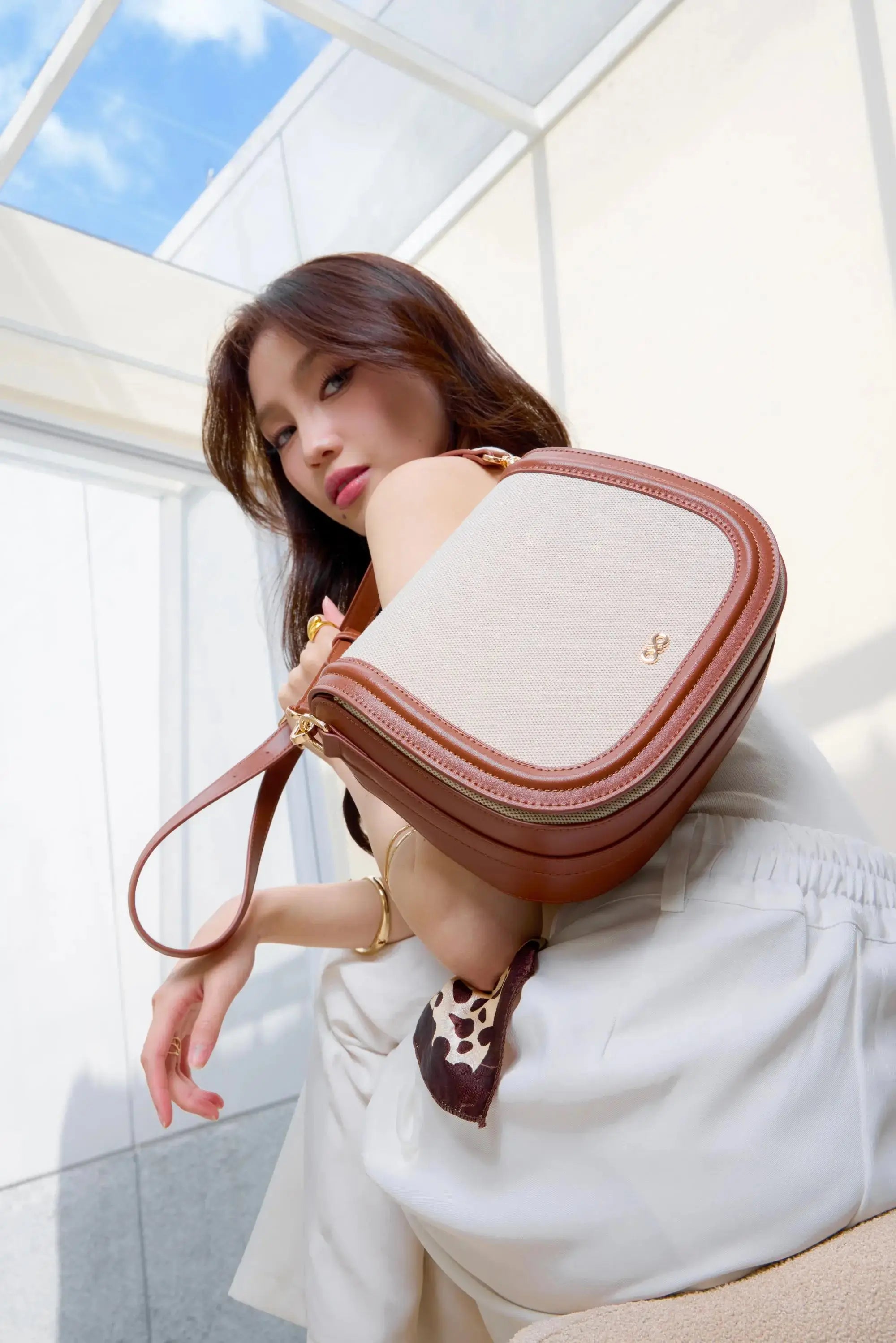 CALLY CANVAS SADDLE CROSSBODY BAG - The Sophia Label