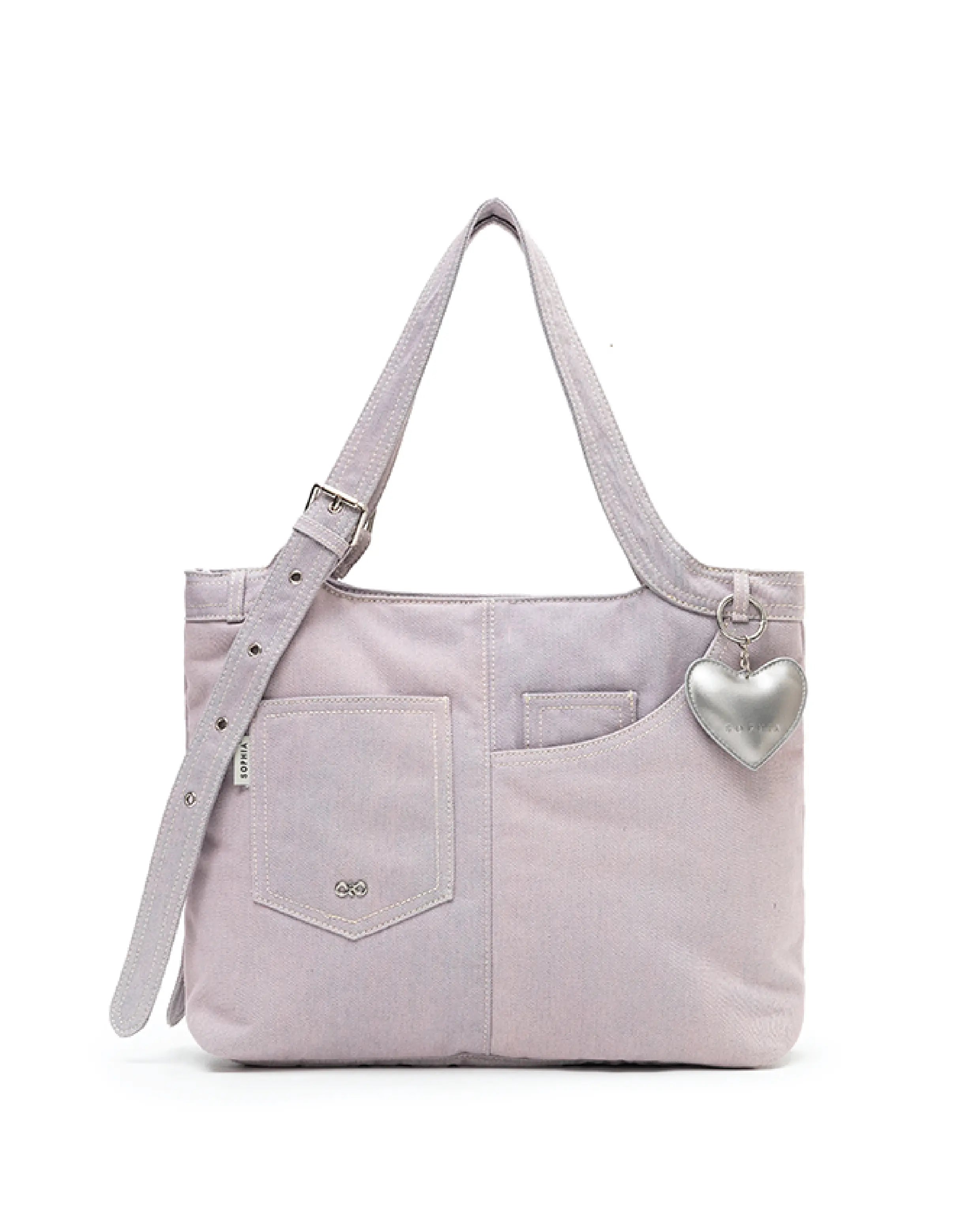 Light purple Denim tote bag
