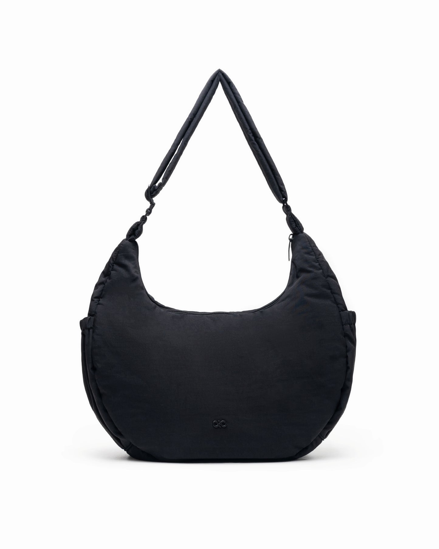 XL COSY PUFFY CROSSBODY BAG IN JET BLACK