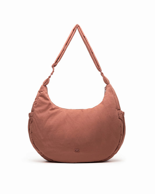 XL COSY PUFFY CROSSBODY BAG IN CLAY