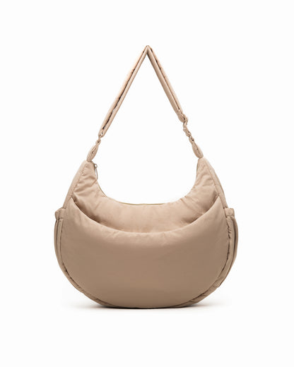 XL COSY PUFFY CROSSBODY BAG IN MOCHA