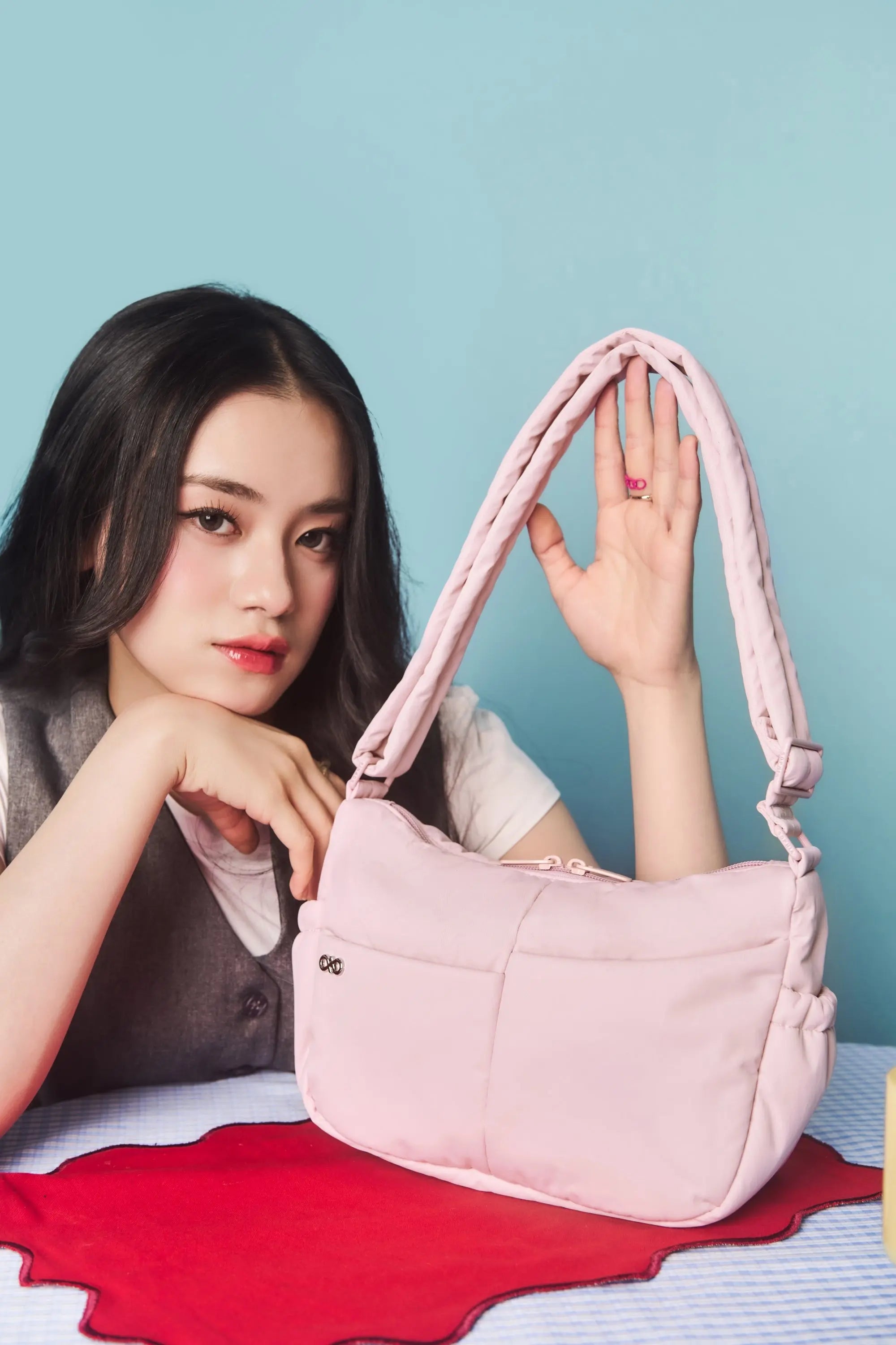 MINI SIGNATURE POCKET CROSSBODY BAG IN POSH BLOOM PINK 